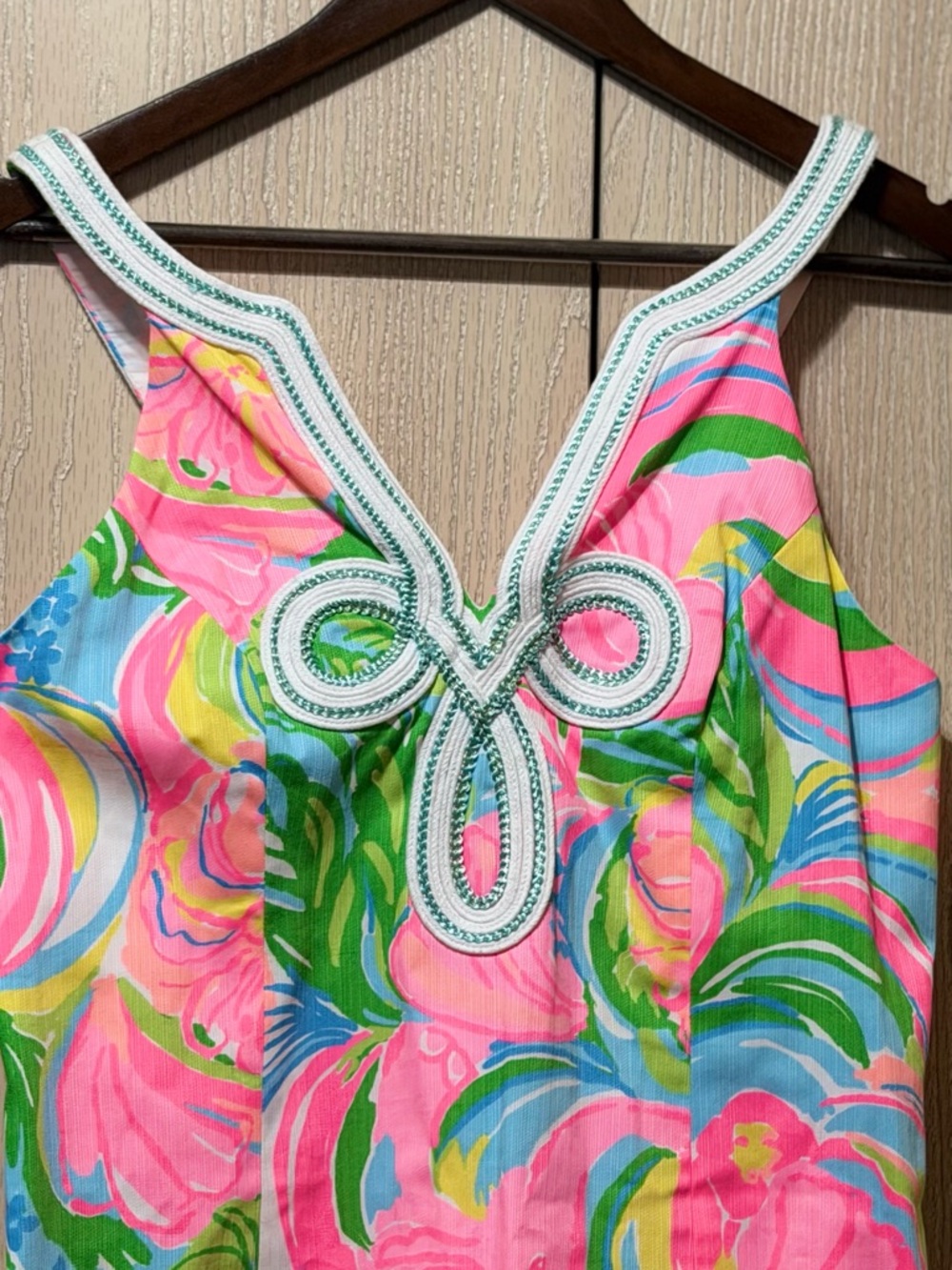 Lilly Pulitzer Tessa Shift Dress Size 4 Pink Tropical Print So A Peeling Cotton - Picture 4 of 15